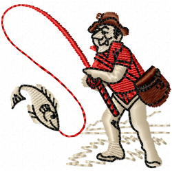 Fishing Embroidery Design 4